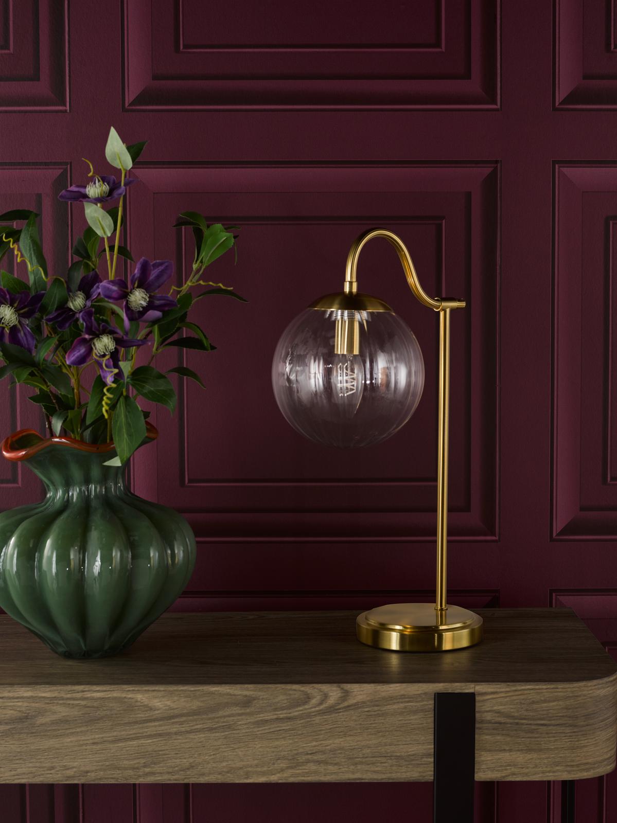 Jocelyn Table Lamp Natural Brass and Glass