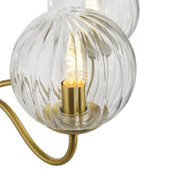 Jocelyn 3 Light Semi-Flush Natural Brass and Glass
