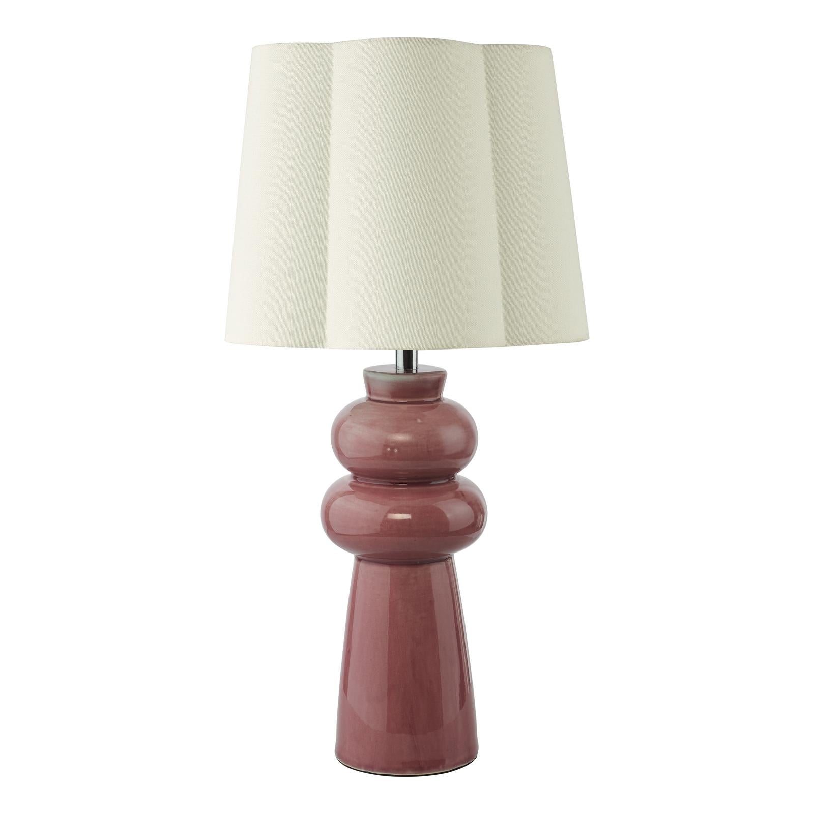 Jordana Table Lamp Pink Ceramic and Polished Chrome With Shade