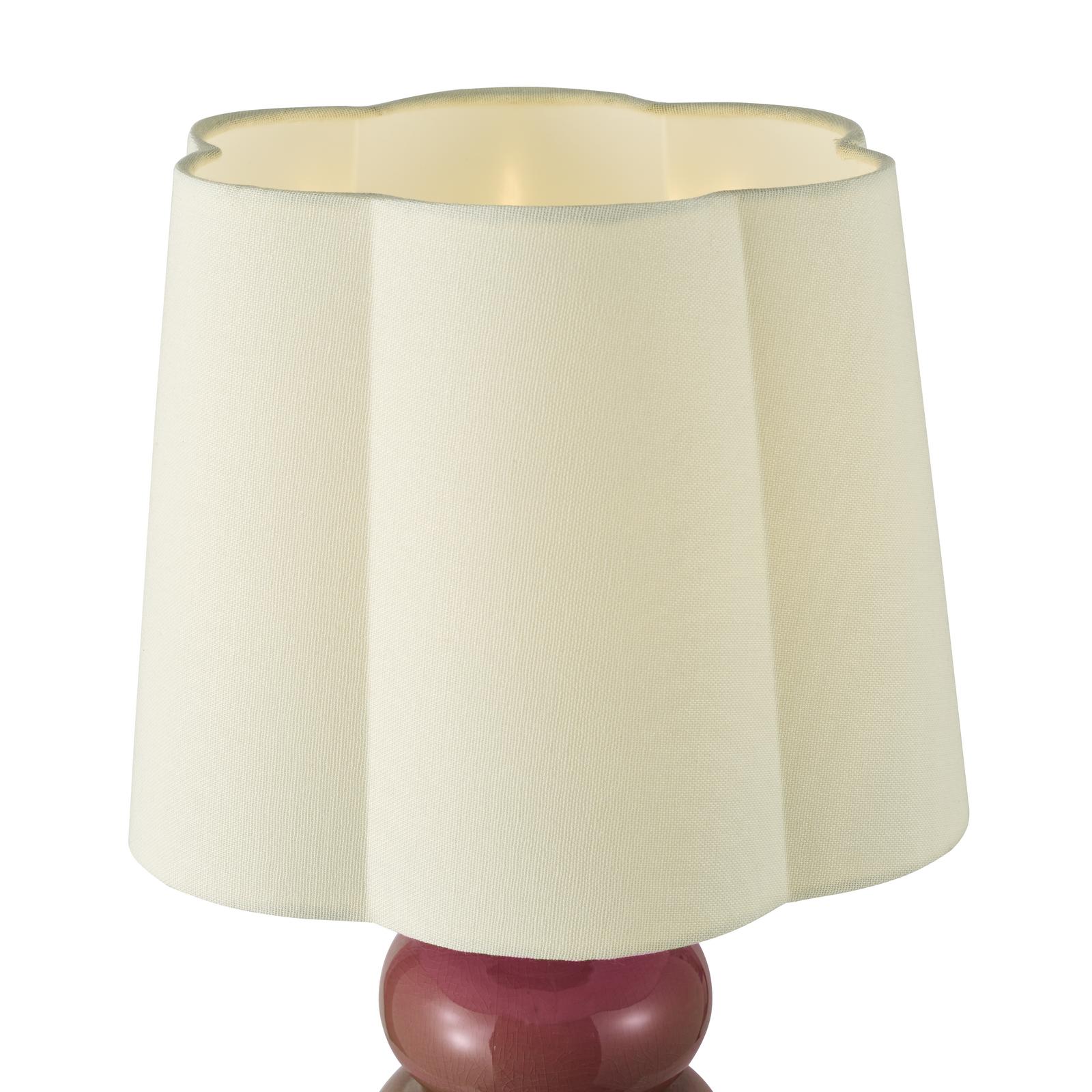 Jordana Table Lamp Pink Ceramic and Polished Chrome With Shade