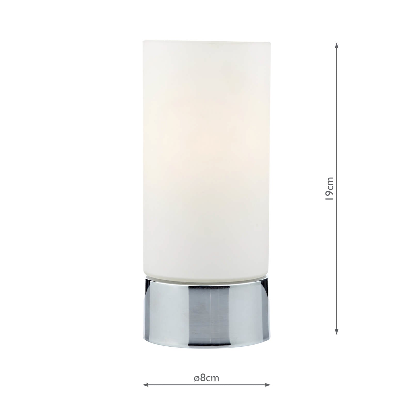 Jot Touch Table Lamp Polished Chrome Opal Glass