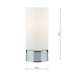 Jot Touch Table Lamp Polished Chrome Opal Glass