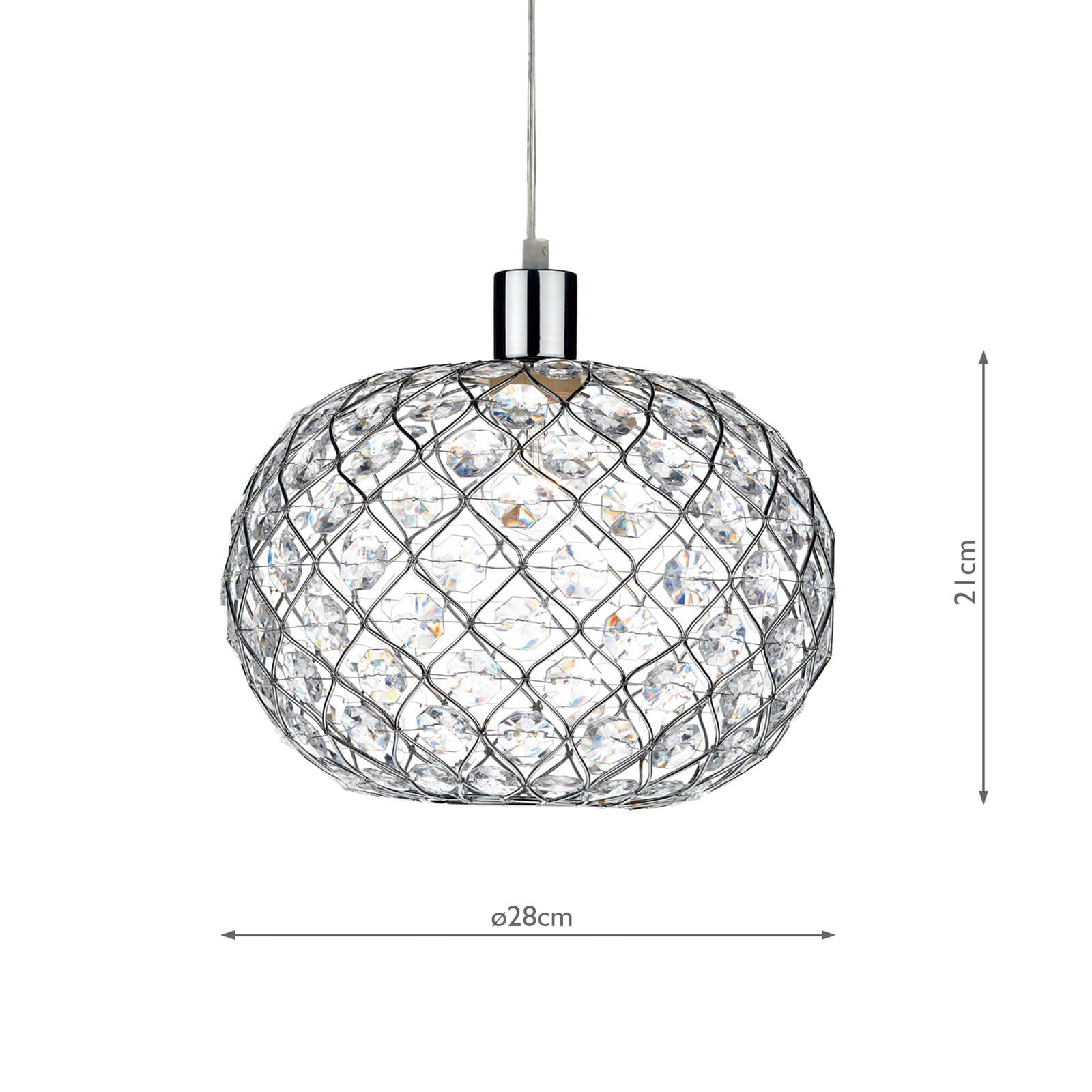 Juanita Easy Fit Pendant Polished Chrome Acrylic