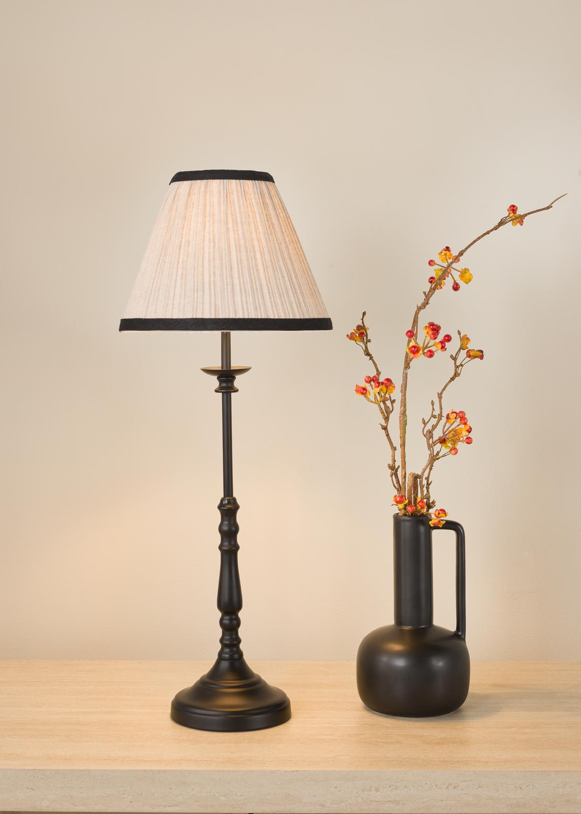 Judy Table Lamp Satin Black With Shade