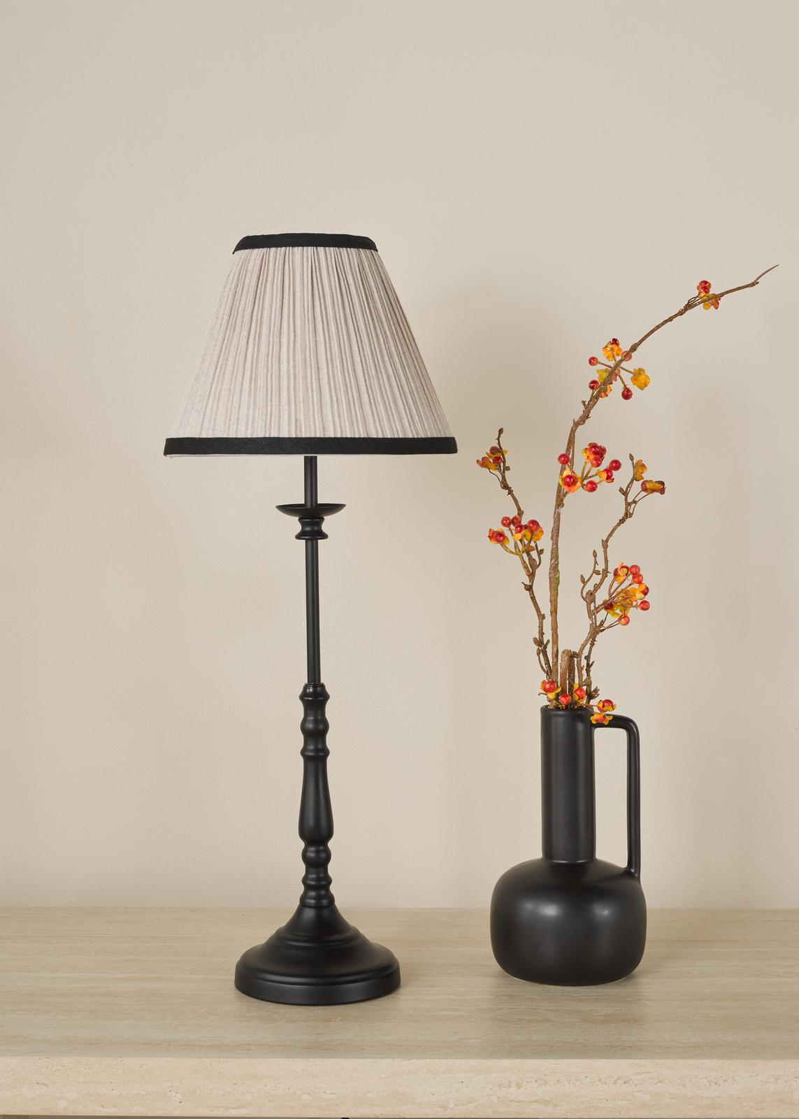 Judy Table Lamp Satin Black With Shade