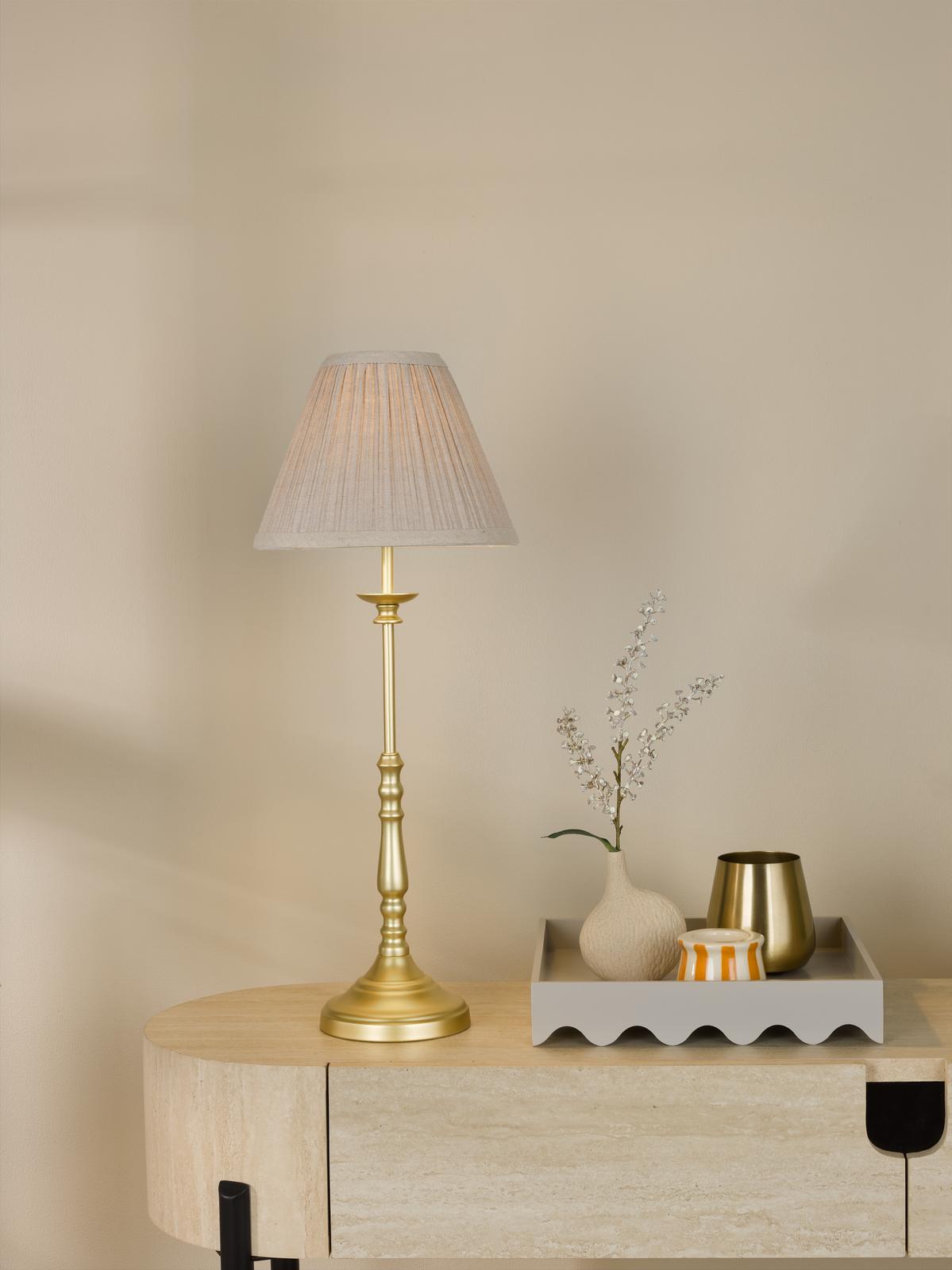 Judy Table Lamp Satin Gold With Shade
