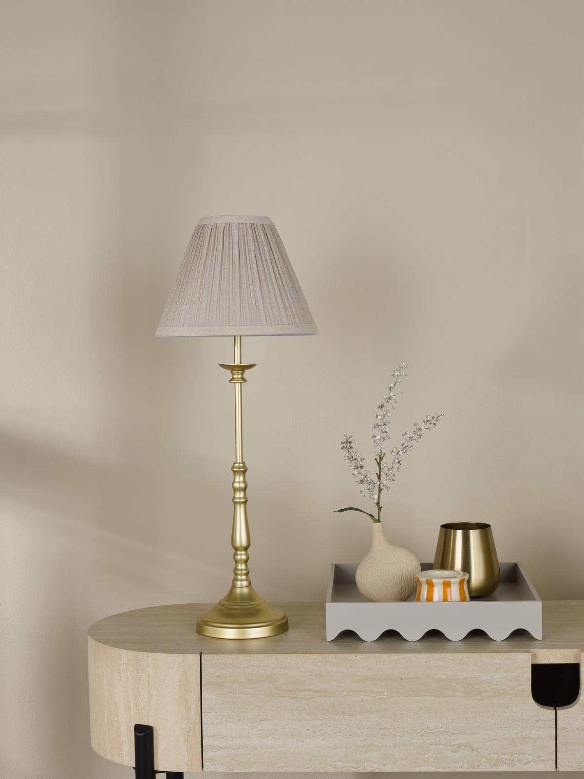 Judy Table Lamp Satin Gold With Shade
