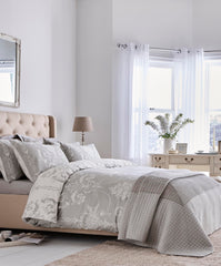 Josette dove grey bedding by Laura Ashley in a soft grey finish, perfect to the touch and a much loved design