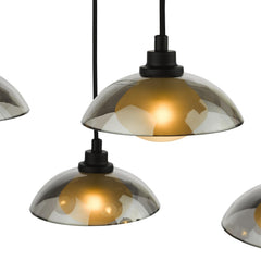 Kadience 6 Light Bar Pendant Satin Black and Smoked Glass