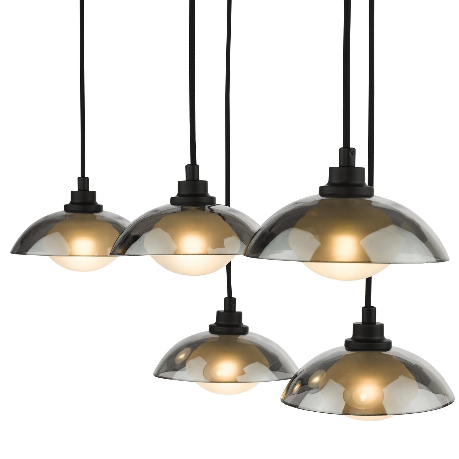 Kadience 6 Light Bar Pendant Satin Black and Smoked Glass