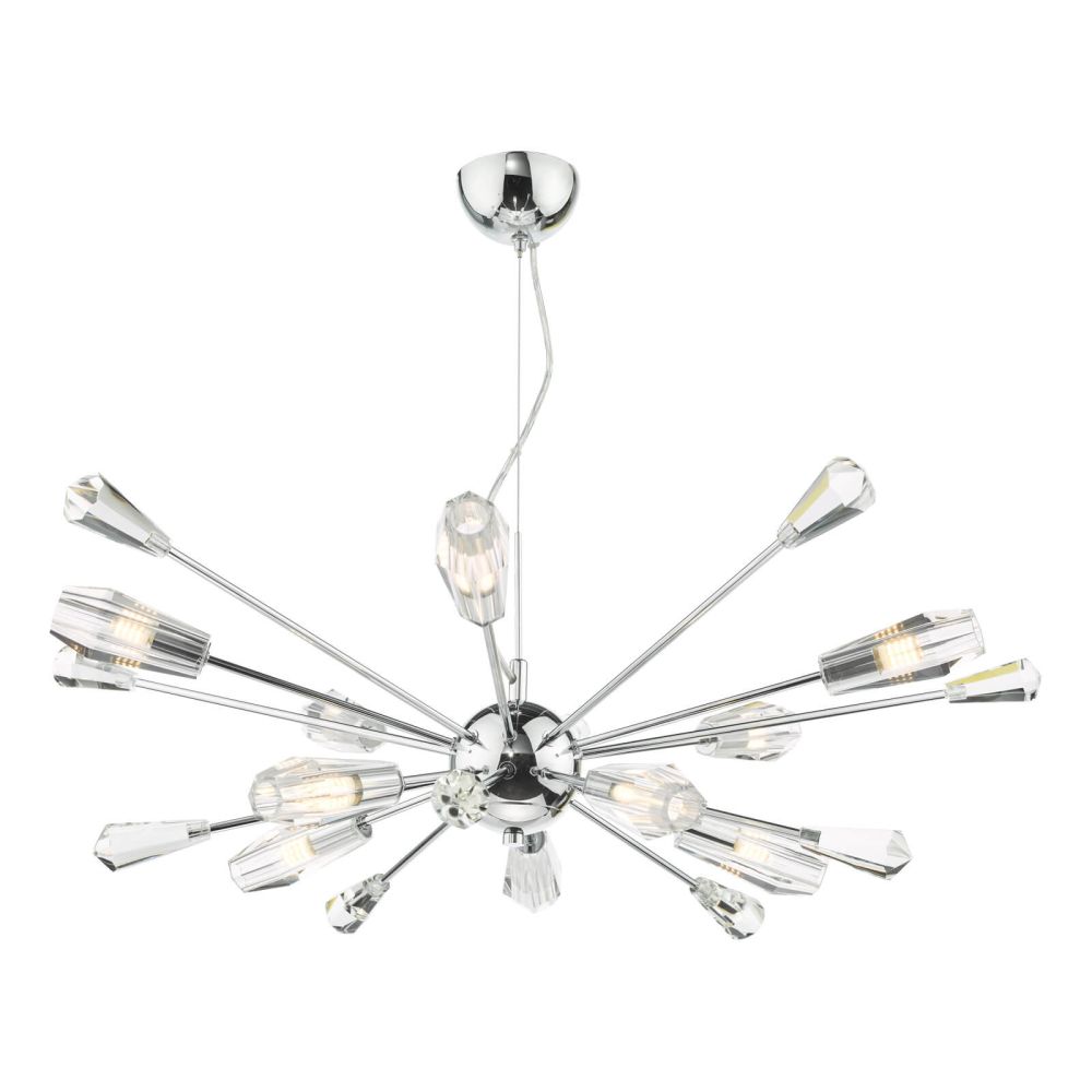 Kalyssa 10 Light Pendant Polished Chrome and Glass