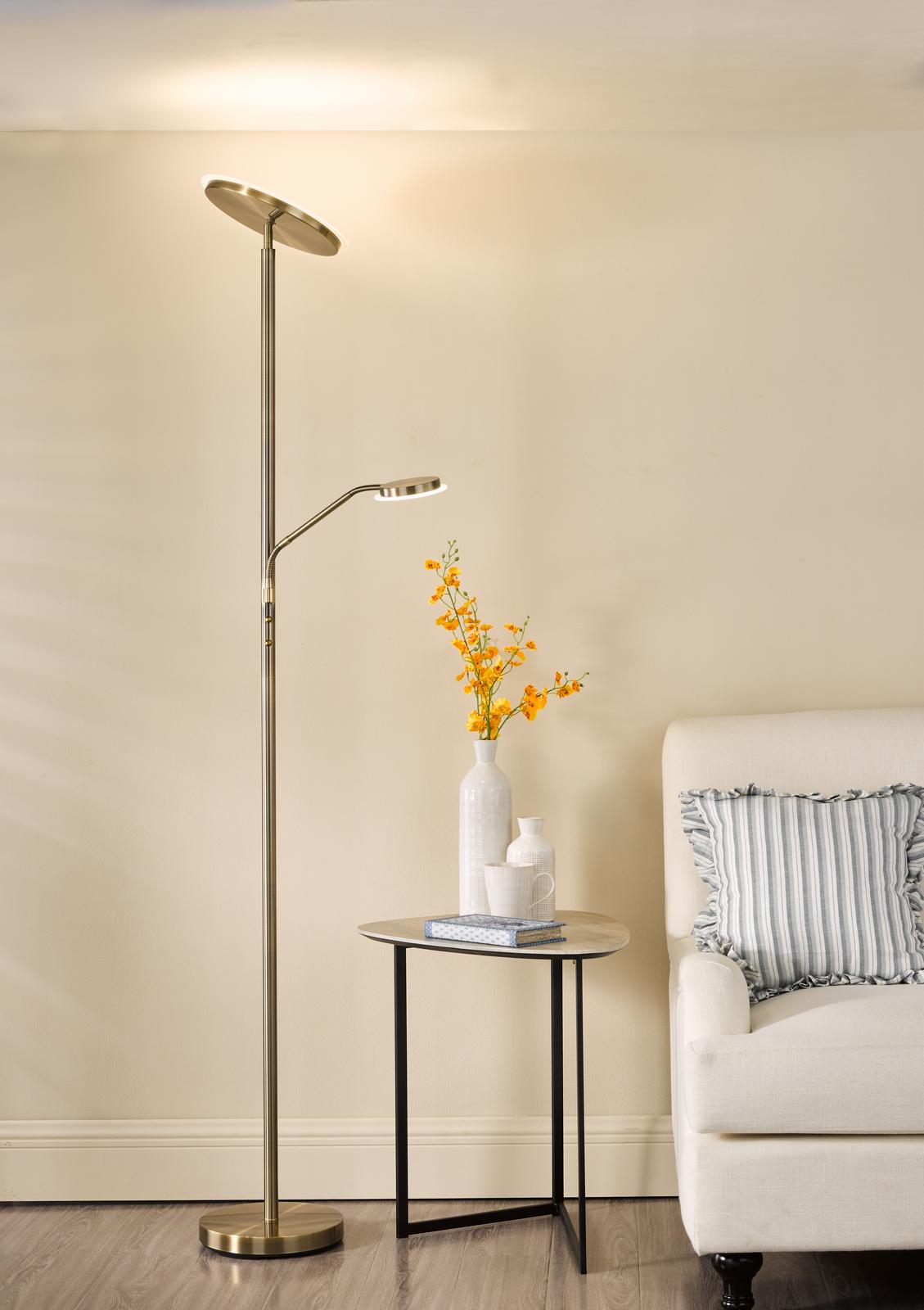 Kamika Mother & Child Floor Lamp Antique Brass LED