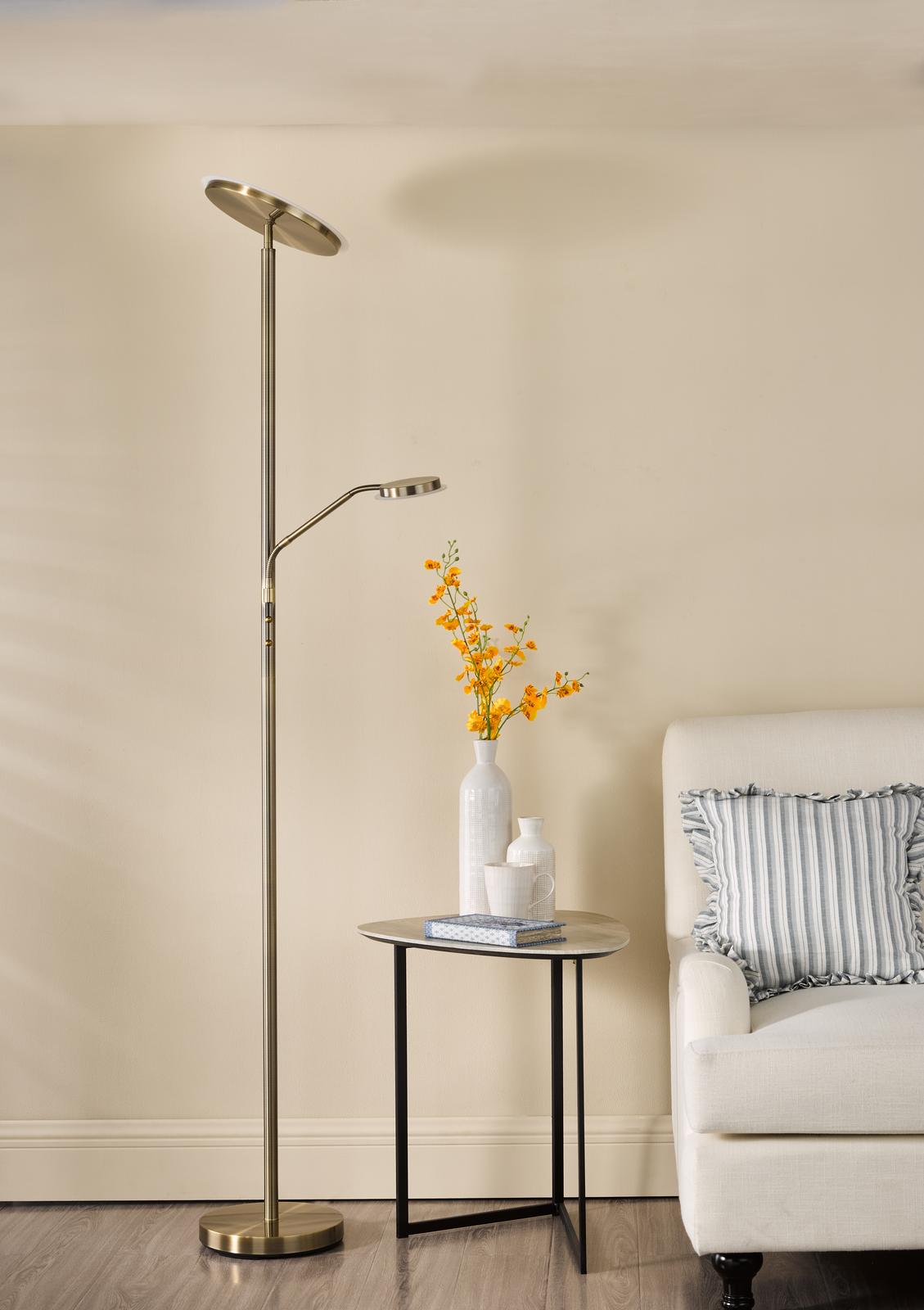 Kamika Mother & Child Floor Lamp Antique Brass LED