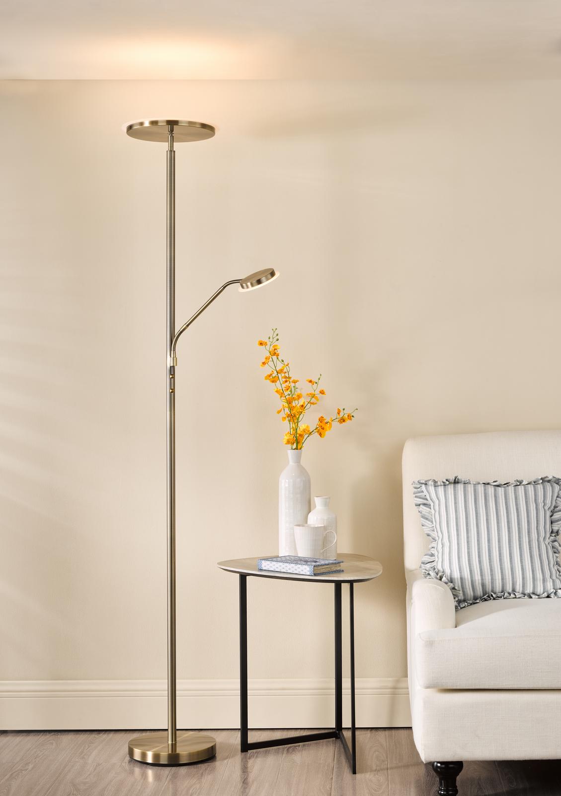 Kamika Mother & Child Floor Lamp Antique Brass LED