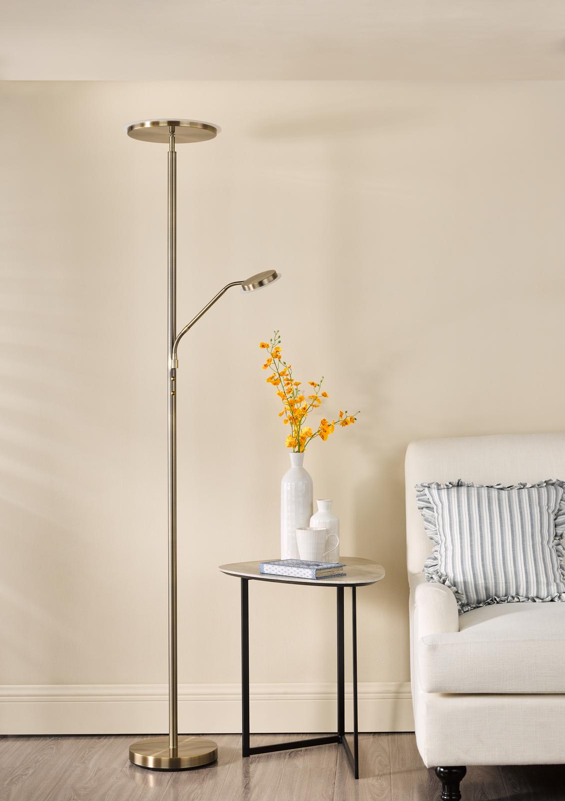 Kamika Mother & Child Floor Lamp Antique Brass LED