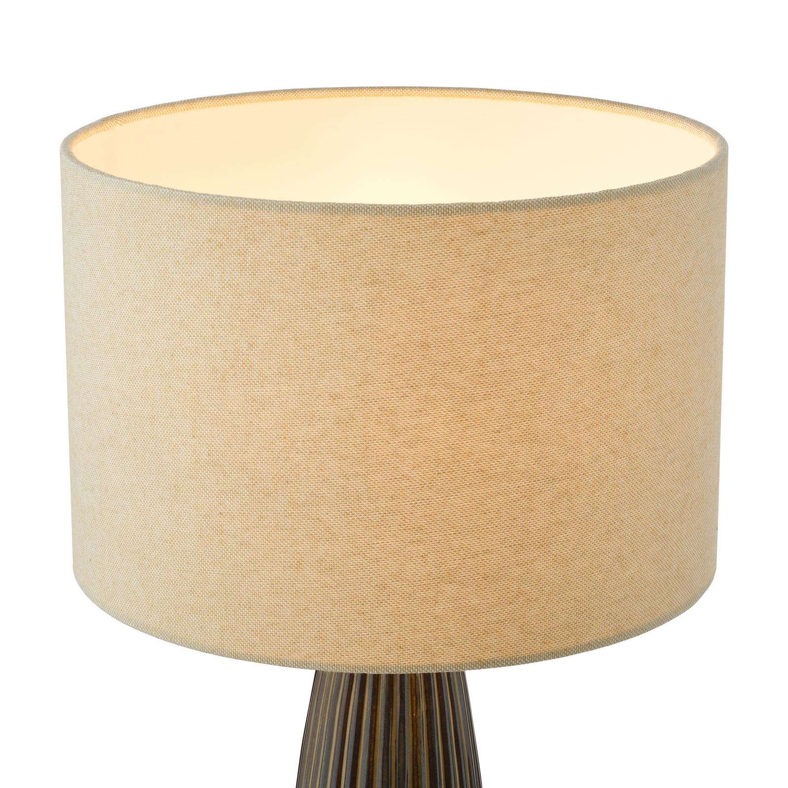 Kaulana Table Lamp Brown Ceramic With Shade