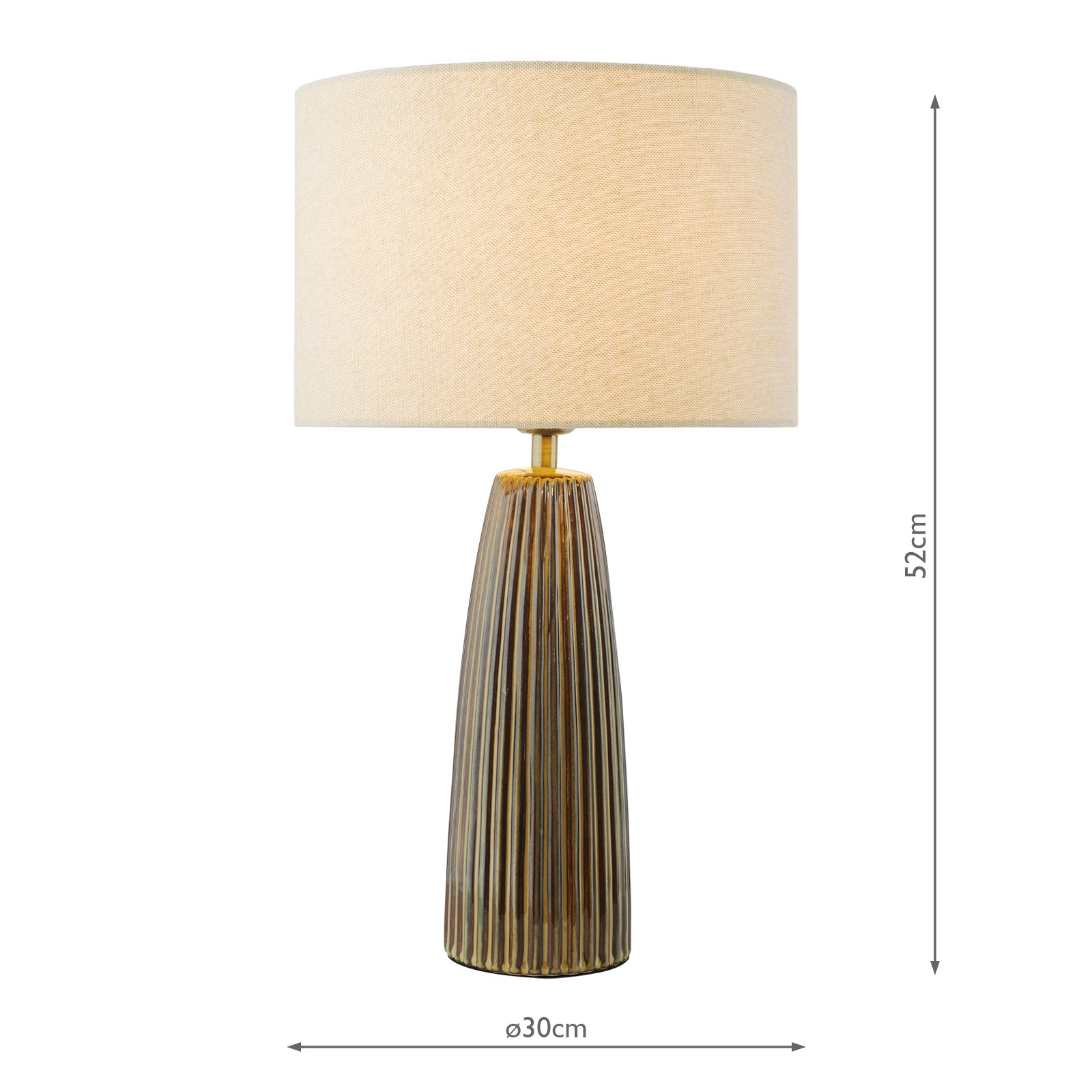 Kaulana Table Lamp Brown Ceramic With Shade