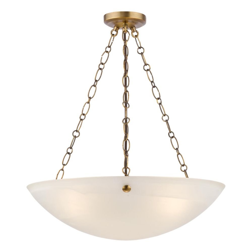 Keita 3 Light Pendant Antique Bronze and Alabaster Glass