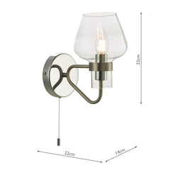 Keta Wall Light Satin Chrome Glass