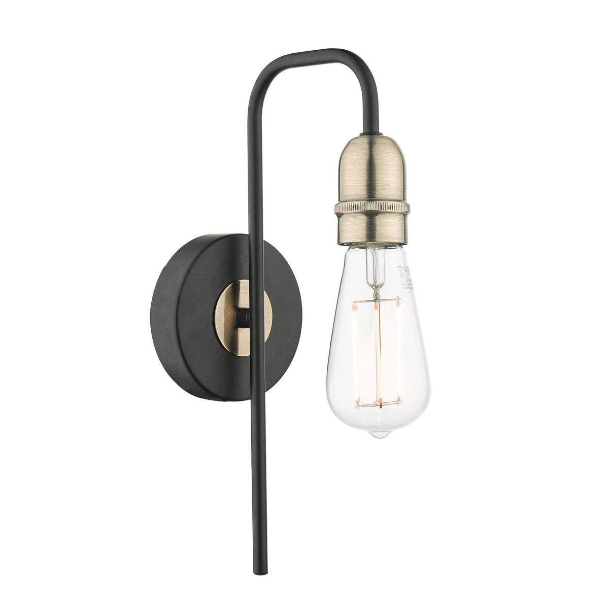 Kiefer Wall Light Black & Antique Brass