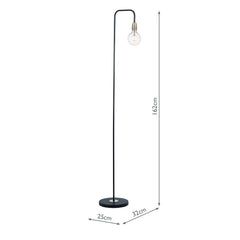 Kiefer Floor Lamp Black & Antique Brass