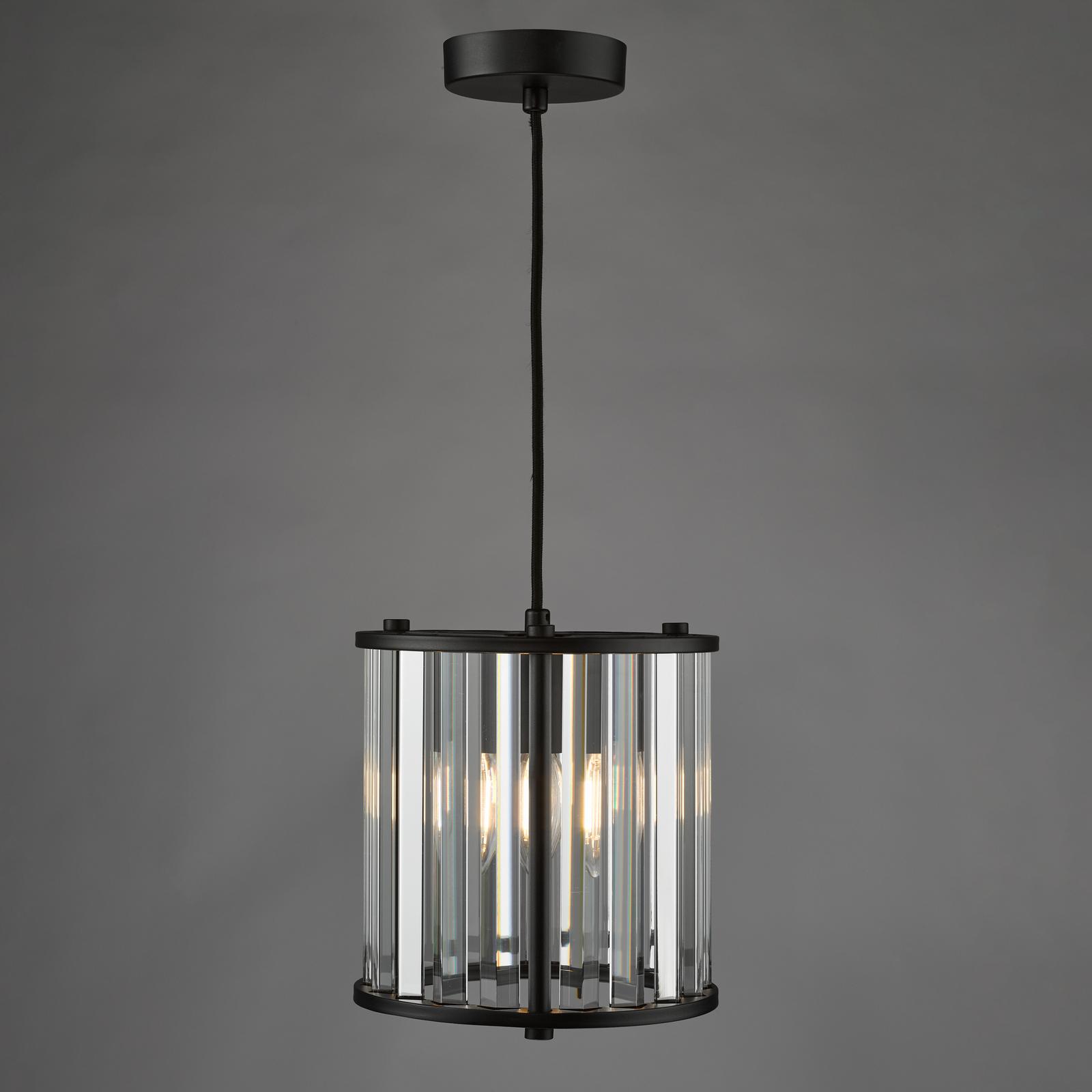 Kiran Pendant Satin Black and Crystal