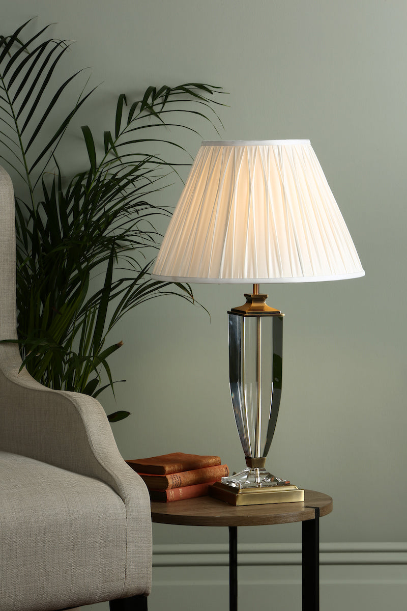 Laura Ashley Carson Crystal Table Lamp Large Antique Brass
