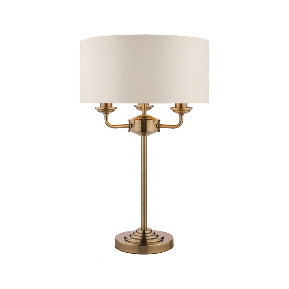 Laura Ashley Sorrento Table Lamp 3 Light Antique Brass