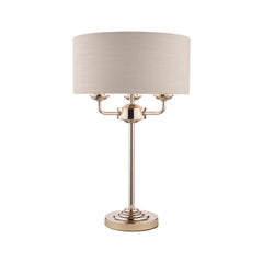 Laura Ashley Sorrento Table Lamp 3 Light Polished Nickel Silver Shade