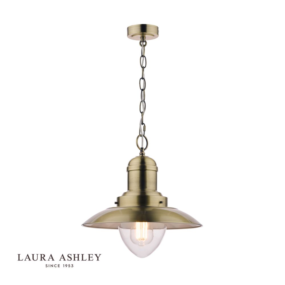 Laura Ashley Corbridge Antique Brass 1 Light Fisherman Ceiling Light