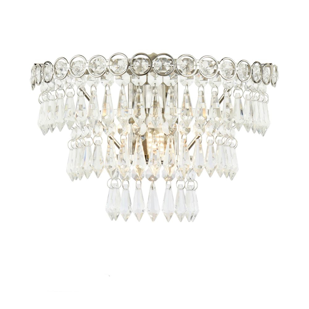 Laura Ashley Enid Wall Light Faceted Glass and Polished Nickel