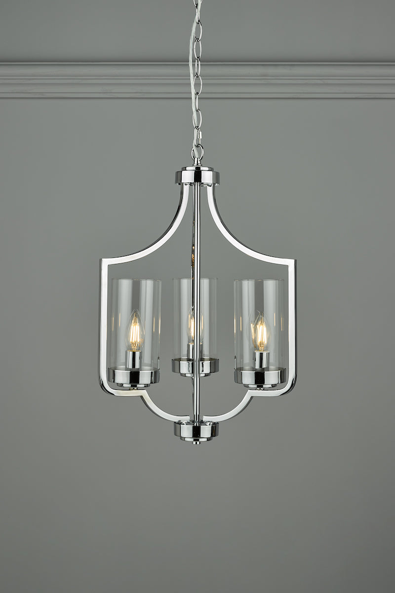 Laura Ashley Joseph Polished Chrome 3 Light Chandelier