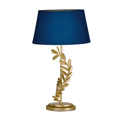 Laura Ashley Archer table Lamp Leaf Gold With Navy Shade
