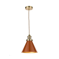 Laura Ashley Rufus Pendant Ant Brass Orange