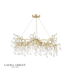 Laura Ashley Willow 5lt Pendant Satin Champagne Crystal