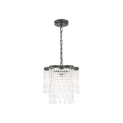 Laura Ashley Broadway Pendant Matt Black Crystal