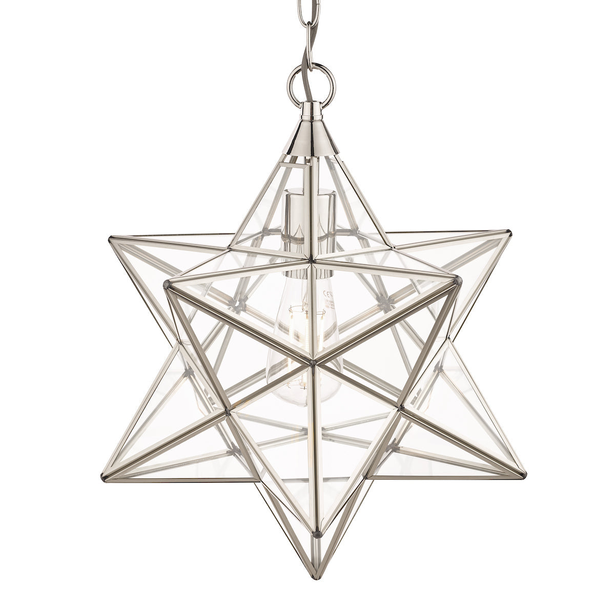 Laura Ashley Large Star Pendant Silver and Glass