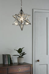 Laura Ashley Large Star Pendant Silver and Glass