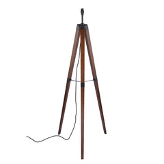 Laura Ashley Burdale Tripod Floor Lamp Wood and Brass