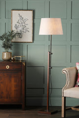 Laura Ashley Burdale Adjustable Floor Lamp Wood and Brass