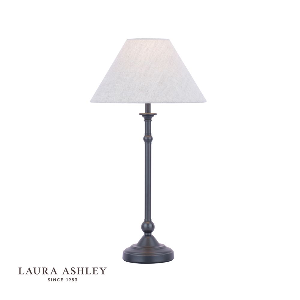 Laura Ashley Ludchurch Table Lamp Industrial Black with Shade