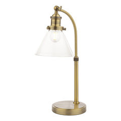 Laura Ashley Isaac Desk Lamp Antique Brass and Glass