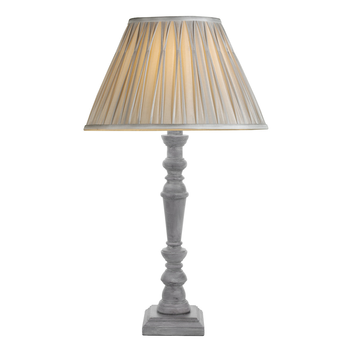 Laura Ashley Tate Table Lamp Distressed Grey and Polished Chrome Base Only