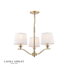 Laura Ashley Hemsley 3 Light Chandelier Matt Antique Brass With Shade