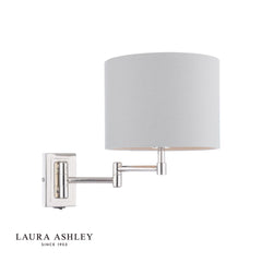 Laura Ashley Marlowe Wall Light Polished Nickel With Shade