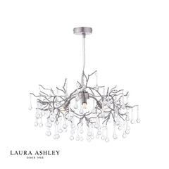 Laura Ashley Willow 3 Light Chandelier Satin Pewter