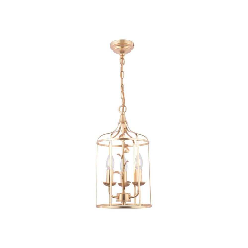 Laura Ashley Halton 3 Light Pendant Distressed Gold Leaf