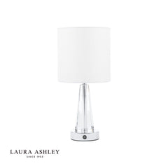 Laura Ashley Blake Rechargeable Table Lamp Crystal With Shade LED