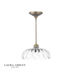 Laura Ashley Bexwell Pendant Matt Antique Brass and Glass