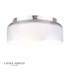 Laura Ashley Charissa Bathroom Ceiling Light Polished Chrome and Ribbed Glass IP44